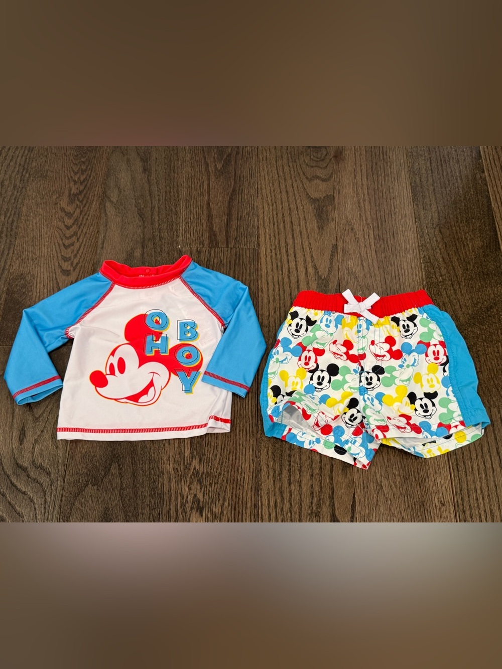 Disney Mickey Mouse Swimsuit Rash Guard & Shorts Set